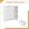 Costway Bathroom Floor Cabinet Freestanding Kitchen Cupboard Storage Organizer with Drawer - 4 of 4