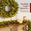 Pre-Lit Cedar Cypress Christmas Wreath w/ Twinkling LEDs,  Realistic Large Indoor/Outdoor Holiday Decor, Plug-In - 3 of 4