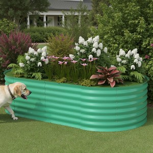 Raised Garden Bed, Galvanized Planter Box Outdoor - 1 of 4
