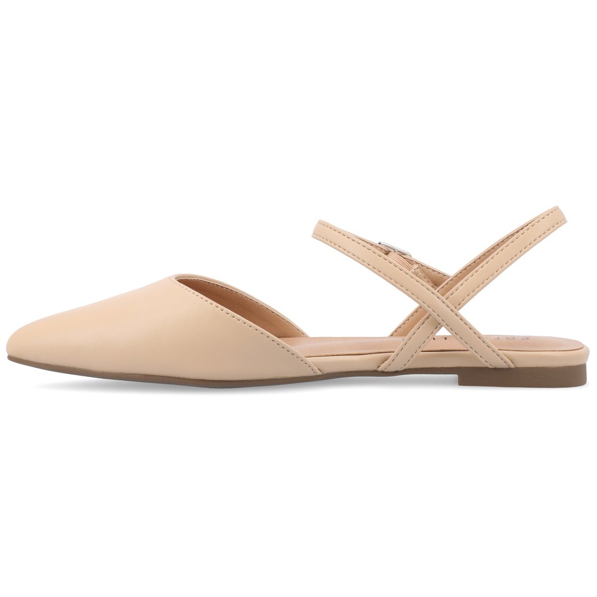 Обувь Journee Collection Women's Martine SuperNatural Shades Buckle Pointed Toe Flats, Shell 6WD — фото 2