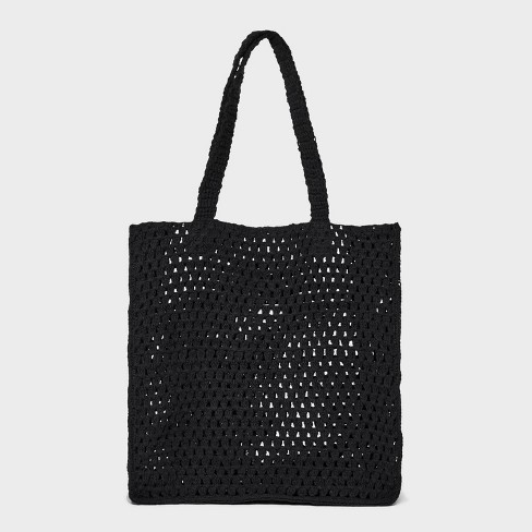 black crochet bag