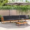 vidaXL Patio Pallet Sofa Set with Cushions - 4 Piece Acacia Wood Outdoor Furniture for Garden, Deck, Terrace - Anthracite Fabric, Modular Design - 2 of 4