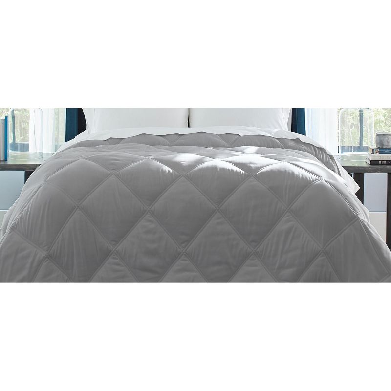 Pointehaven Down Alternative Quilted Oversized White Comforter, Twin, 2 of 3