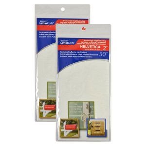 Westcott® LetterCraft Permanent Vinyl Lettering, Helvetica, 2-Inch, White, 116 Per Pack, 2 Packs - 1 of 3