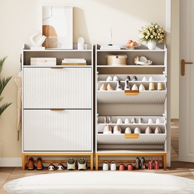 Shoe Cabinet- Compact Folding Shoe Storage Furniture, Shoe Organizer, Shoe Rack, and Shoe Storage Solution