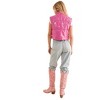 Women's Gloss Shiny Pu Quilted Puffer Zip Up Crop Vest - Blue B - 2 of 2