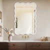 PexFix 24" x 36" Wavy Rectangle Solid Wood Frame Decorative Mirror Modern Farmhouse Wall Mirror For Bedroom Bathroom Living Room Entryway White - 4 of 4