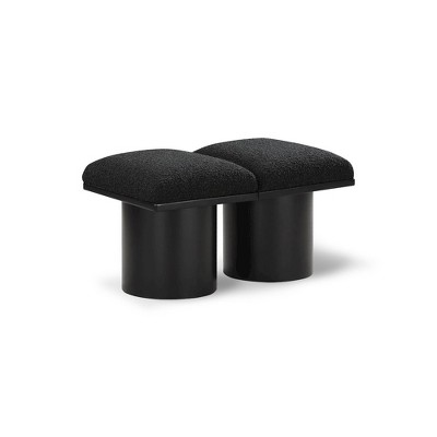 black boucle fabric/black finish