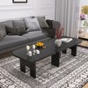 Airsurfer Modern Black Wooden Nesting Coffee Table Set, 70.86" Extendable Splicing Center Table for Living Room, Space - Saving Accent Furniture - 2 of 4