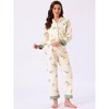 INSPIRE CHIC Women's Nursing Pajama Set Floral Leopard Long Sleeve Top with Pant Postpartum Breastfeeding Loungewear - 2 of 4