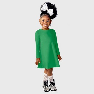 City Threads Long Sleeve Soft 100% Cotton Baby Rib Long Sleeve Dress - USA-Made for Girls/Baby/Toddler - 1 of 4
