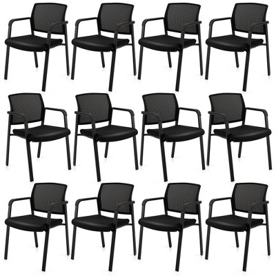 Tangkula 12-Pack Office Conference Chair Set Mesh Guest Reception Stack Chairs