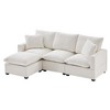 NicBex Couches for Living Room 110" Modern Modular Sofa L-shaped 4 Seat Chenille Upholstered Freely Combinable Sofa Couch Set with 2 pillows, White - 3 of 4