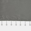 TopComfy Curtain Panels Faux Silk Valance Elegant Beaded Window Curtain Soft Faux Silk Fabric Decorative Curtain for Home, Gray, 1.7"*10.04"*7.09" - 3 of 4