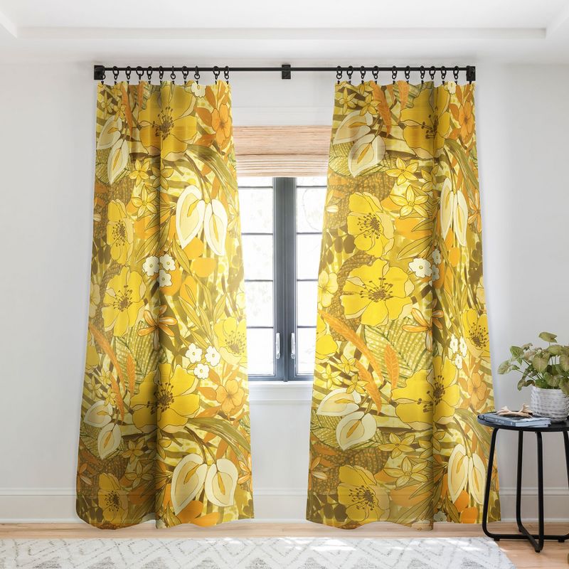 Jacqueline Maldonado 970S Floral Watercolor Single Panel Sheer Window Curtain - Deny Designs, 1 of 7