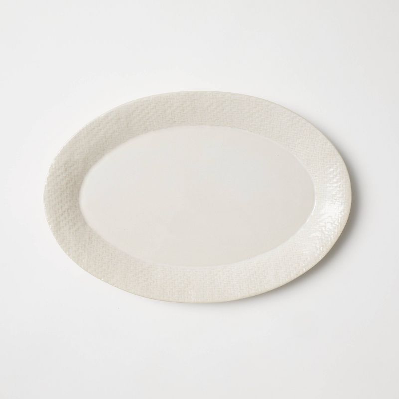 Stoneware Ceramic Oval Serving Platter Cream - Threshold&#8482; designed with Studio McGee, 4 of 6