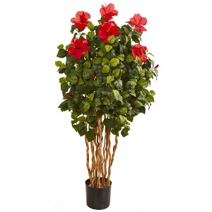 Nearly Natural 5-ft Hibiscus Artificial Tree - 1 of 1