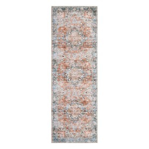 Indoor Vintage Floral Print Living Room Bedroom Area Rugs, Low Pile Non Slip Floor Carpet for Dining Room Office - 1 of 4