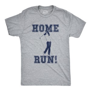 Mens Home Run Golf T Shirt Funny Sarcastic Sports Tee - Crazy Dog Men's T Shirt - 1 of 4