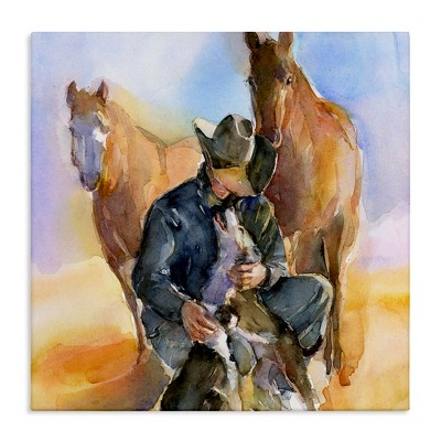Stupell Industries Cowboy & Animals Watercolor, 30" x 30"