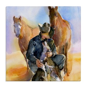 Stupell Industries Cowboy & Animals Watercolor, 30" x 30" - 1 of 4