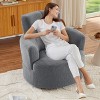 Okak Modern Accent Chair Swivel, Upholstered Accent Barrel Chair Swivel Round Sofa Chair with Adjustable Headrest for Living Room, Bedroom - 2 of 4