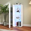 GlasFlength Decorative Storage Cabinets Accent Storage Cabinets with Glass Shelves Wall Storage Shelf for Living Room, White, 15.75"*11.42"*39.37" - 3 of 4
