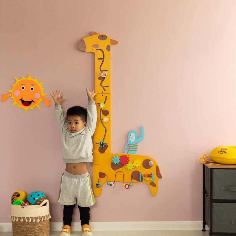 ShpilMaster Wooden Giraffe Sensory Wall Game, Activity Toy Growth Chart for Playroom, Nursery, Preschool, and Doctors' Office, 3 of 16