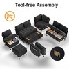 Vipbear 8 Seat Large U Shaped Sectional Couch Modular Sectional Sleeper Sofa with Pull Out Bed/Reclining Backrest/Table/LED Light,Tool-Free Assembly - 4 of 4