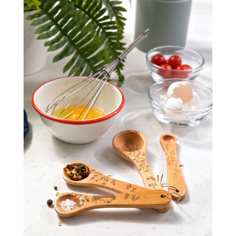 Talisman Designs Laser Etched Honey Bee Beechwood Measuring Spoons, Woodland Collection, Set of 4, 5 of 7
