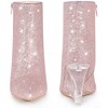 Perphy Women's Sparkly Glitter Pointy Toe Clear Wedge Heels Ankle Boots - 2 of 4