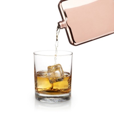 Copper Plated Stainless Steel Pocket Flask with Screw Top, 6 Ounces