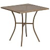 Flash Furniture Oia Commercial Grade 28" Square Indoor-Outdoor Steel Patio Table Set with 4 Square Back Chairs - 3 of 4