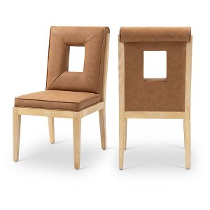 Meridian Furniture,Gwendolyn Vegan Leather Dining Side Chair, Set of 2 - 1 of 4