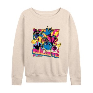 Women's - Disney - Lilo & Stitch Lightweight French Terry Wide Neck Long Sleeve Shirt - 1 of 4
