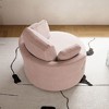 SEVOBAL Oversized Round Chair Lounge Chaise Indoor Sleeper Sofa Couch Bed Fluffy Boneless for Reading Living Room No Assembe, Pink, 42.1"*42.1"*34.2" - 3 of 4
