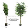 Artificial Plant Tree , Fake Ficus Tree With Silk Realistic Leaves and Lifelike Trunk,Faux Ficus Tree With Pot for Home Decor Indoor, 1 Pack - 2 of 4