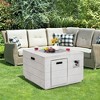 Tangkula 34" Square Concrete Propane Fire Pit Table w/ Lava Rocks Rain Cover 50,000 BTU - 2 of 4