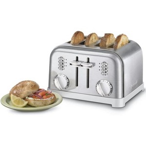 Cuisinart CPT-180W 4-Slice Metal Toaster, White/Stainless Steel (Refurbished) - 1 of 4