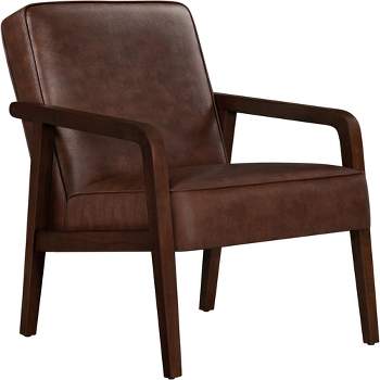 Yaheetech Modern Faux Leather Upholstered Accent Chair Armchair