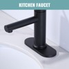 WOWOW 6.3 in. x 2.5 in. x 0.3 in. Stainless Steel Bathroom Sink Faucet Hole Cover Deck Plate Escutcheon in Matte Black - 3 of 4