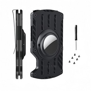 Generic Wallet for Men with AirTag Holder Credit slim Front Pocket Real Carbon Fiber RFID Blocking Minimalist Mens - 1 of 4