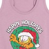 Women's - Garfield - Happy Holidays Wreath Graphic Racerback Tank - 2 of 4