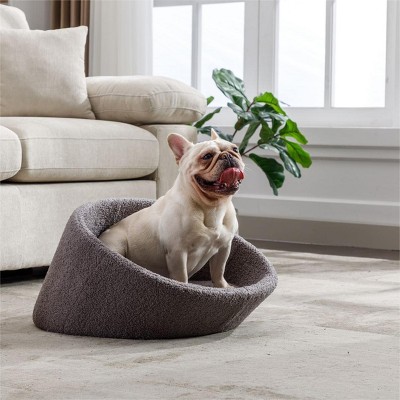 Modern Cat Kennel,Cat Couch Bed With Solid Wood Frame,Cat Bed Cashmere Cover,Small Size-Cuddlewood