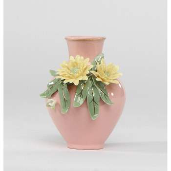 Kevins Gift Shoppe Ceramic Mini Size Ceramic Yellow Flower Vase