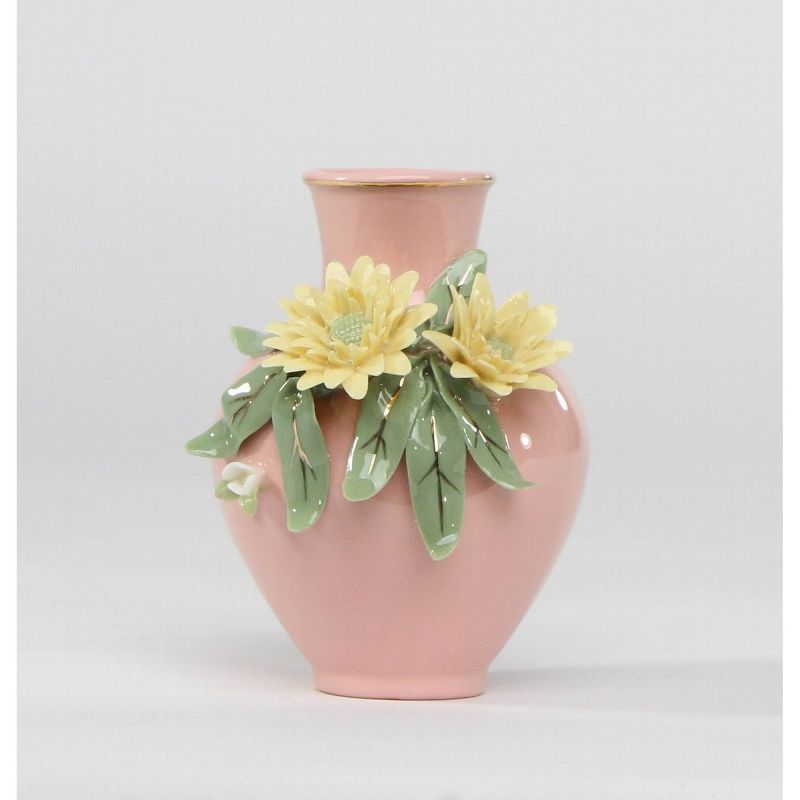 Kevins Gift Shoppe Ceramic Mini Size Ceramic Yellow Flower Vase, 1 of 5