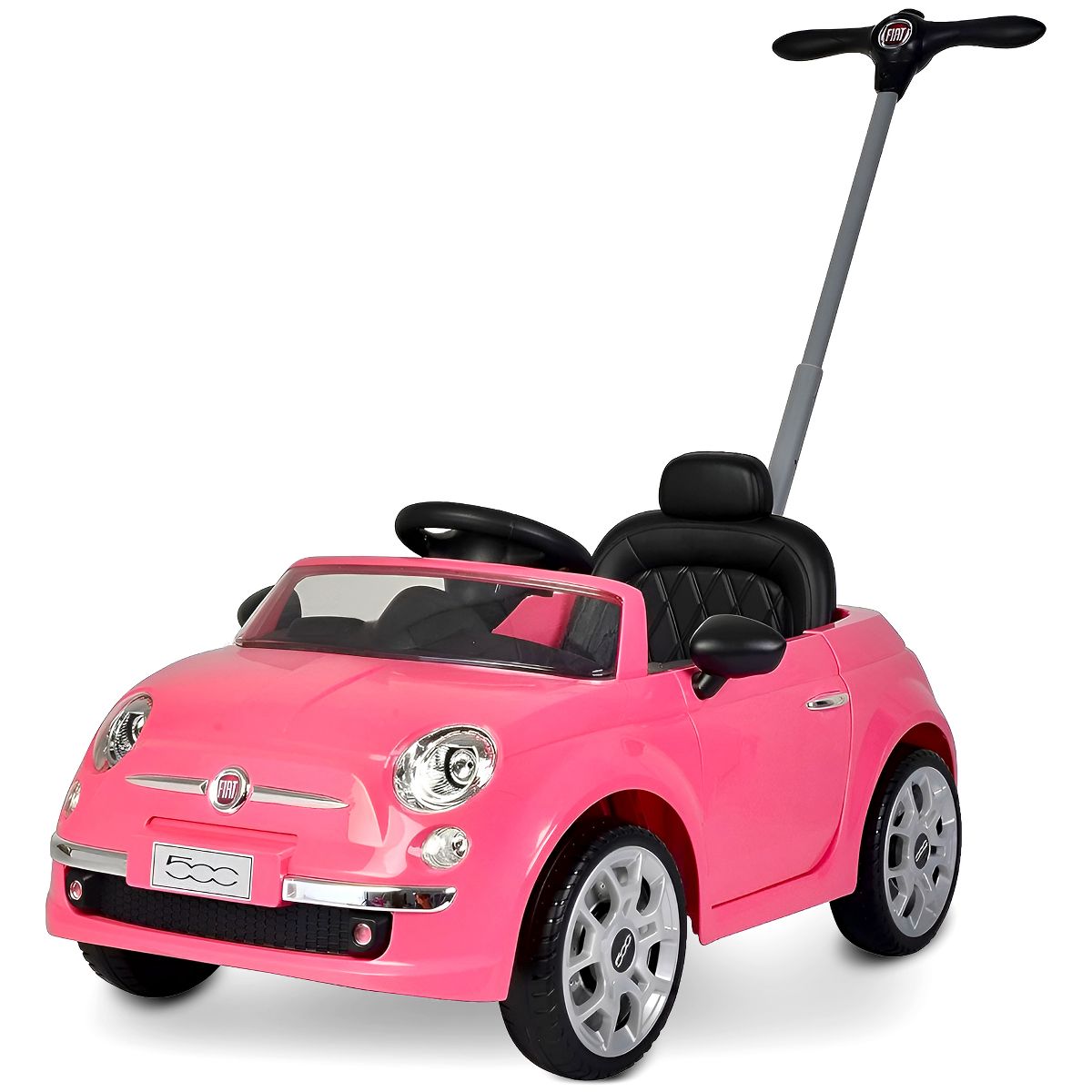 Best Ride On Cars 2-in-1 Fiat 500 Baby Toddler Toy Push Vehicle Car Stroller with 40 Pound Capacity and Lights for Children Ages 1 to 3 Years