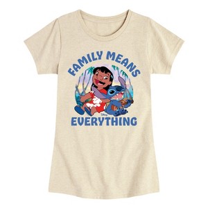 Girls' - Disney - Family Means Everything Fitted Short Sleeve Graphic T-Shirt - 1 of 3