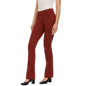ZayWay Women's Stretch Bootcut Dress Pants with Pockets - Wear to Work - Ponte Treggings - 1 of 4