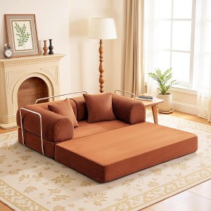 KERDOM Comfy Convertible Folding Mattress Couch, Loveseat Sleeper Fold-Out Sofa Bed with Armres for Living Room Bedroom Lounge Studio Floor Sofa Couch - 1 of 1